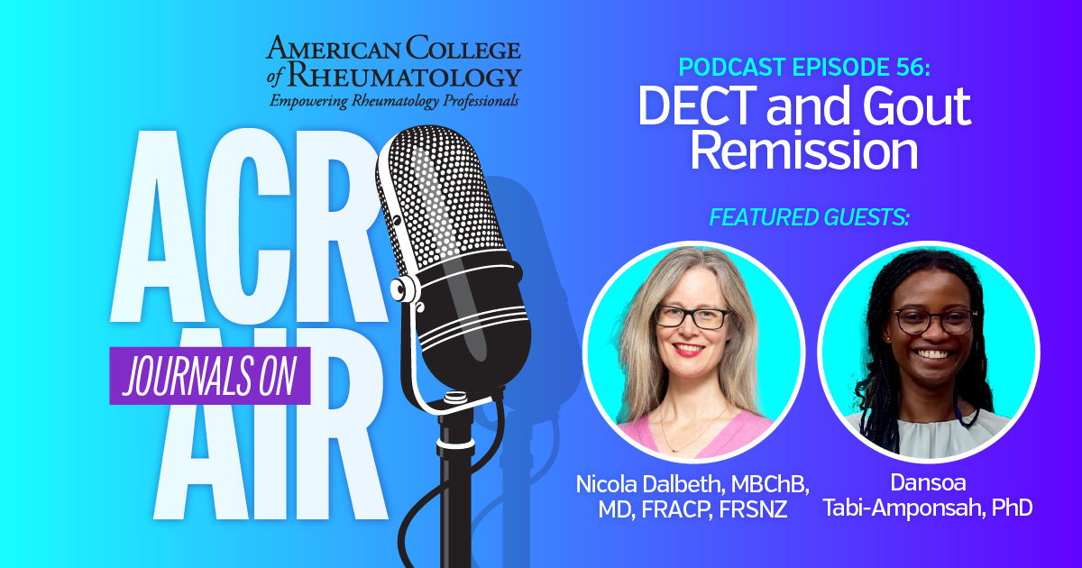 American College of Rheumatology (@acrheum) on Twitter photo How is tech shaping the future of #gout care? Drs. Nicola Dalbeth & Dansoa Tabi-Amponsah share insights on DECT imaging & its role in achieving gout remission. Catch the full podcast episode HERE → acr.tw/4flKMQx <a href="/ACR_Journals/">ACR_Journals</a> How is tech shaping the future of #gout care? Drs. Nicola Dalbeth & Dansoa Tabi-Amponsah share insights on DECT imaging & its role in achieving gout remission. Catch the full podcast episode HERE → acr.tw/4flKMQx <a href="/ACR_Journals/">ACR_Journals</a>
