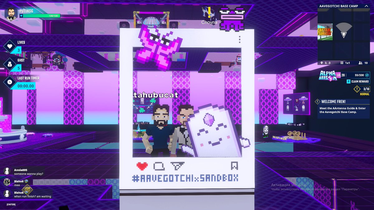 hzr_yr's tweet photo. Cheese! 📸 Snapped a pic at the @Aavegotchi Photobooth in Base Camp in @TheSandboxGame. These ghost pets are too cute! 👻📱 https://t.co/kXm4otX1kD #TheSandbox #AlphaSeason4 #AS4SocialChallenge https://t.co/P9KtZETmDD