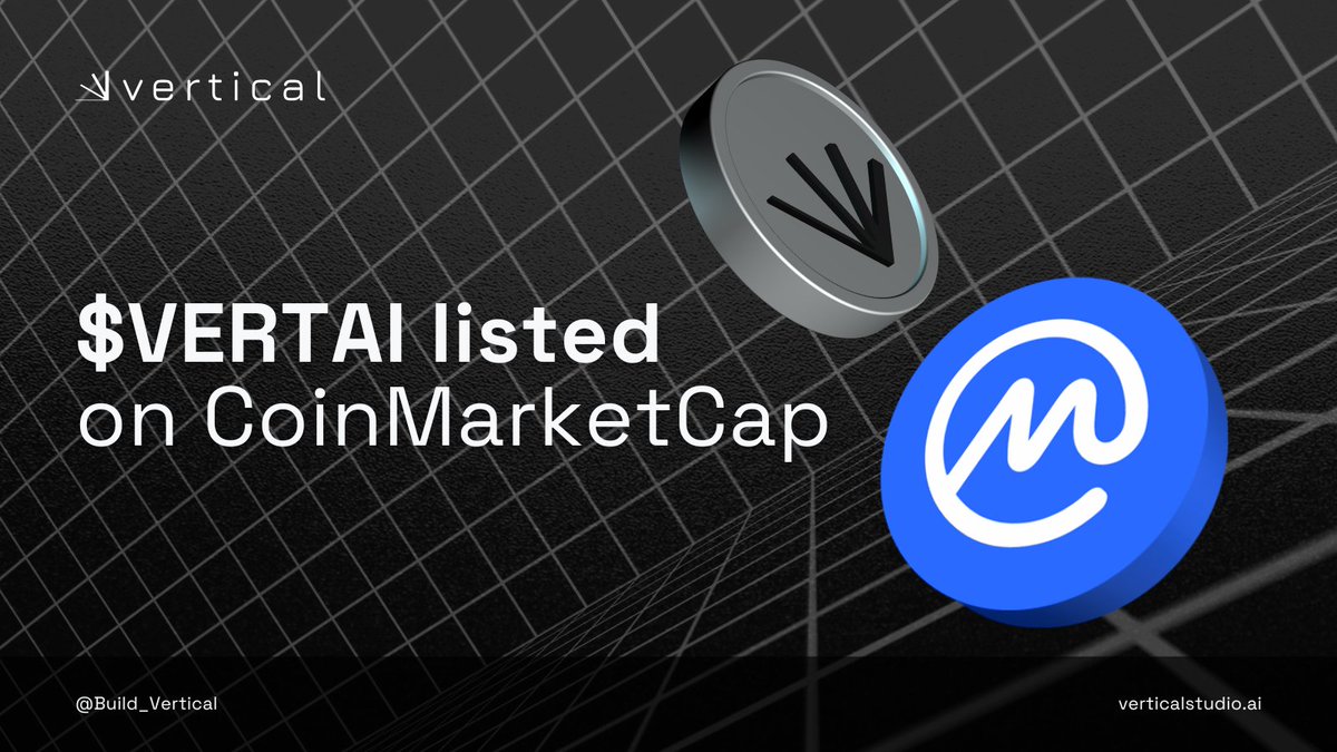 VERTAI is now listed on @CoinMarketCap! Check out our token listing here:  ➡️ https://t.co/XDRIVLodm2