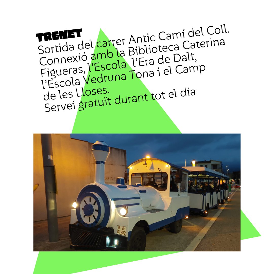 ⏰ Bé, ara ja només queda comptar les hores perquè el joc comenci.

🚂 Quan arribeu, recordeu que, durant tot el dia, tindreu a la vostra disposició el trenet de la Fira, que us permetrà desplaçar-vos pels diferents espais de forma totalment gratuïta.