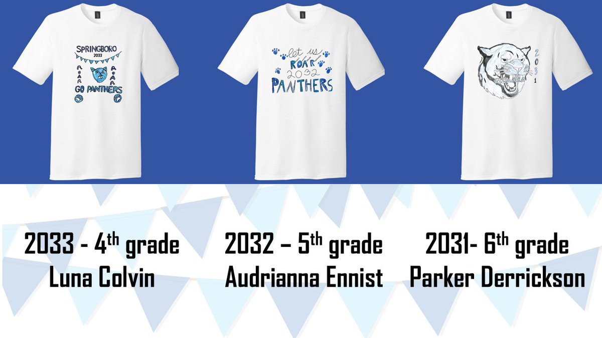 Boro_Boosters's tweet image. 🎉 T-Shirt Design Contest Winners 🎉
Our students&apos; creativity shined in our grade-level t-shirt design contest!
Winning designs are now real t-shirts—available here: borofanstore.company.site 

Thank you to all participants for your talent &amp;amp; spirit! #SpringboroPride #TShirtContest