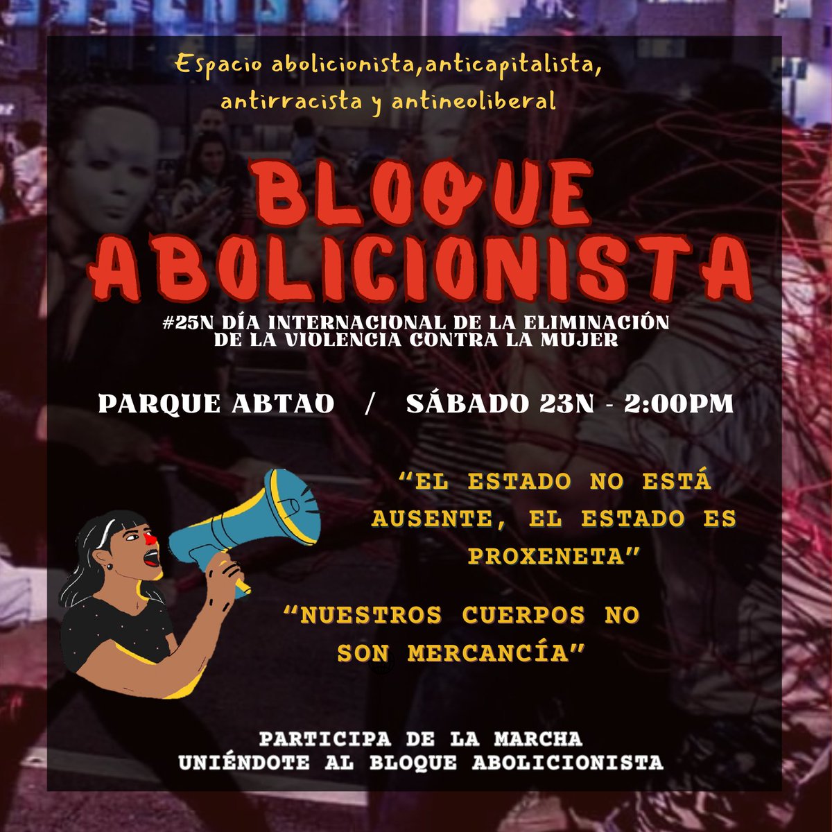 abolofemperu's tweet photo. Nos autoconvocamos feministas abolicionistas para marchar todas juntas en un bloque y señalar la explotación sexual como violencia en esta fecha conmemorativa #25N

Nos vemos mañana sábado a las 2PM en el Parque Abtao - San Isidro https://t.co/KRdT7qg3tz
