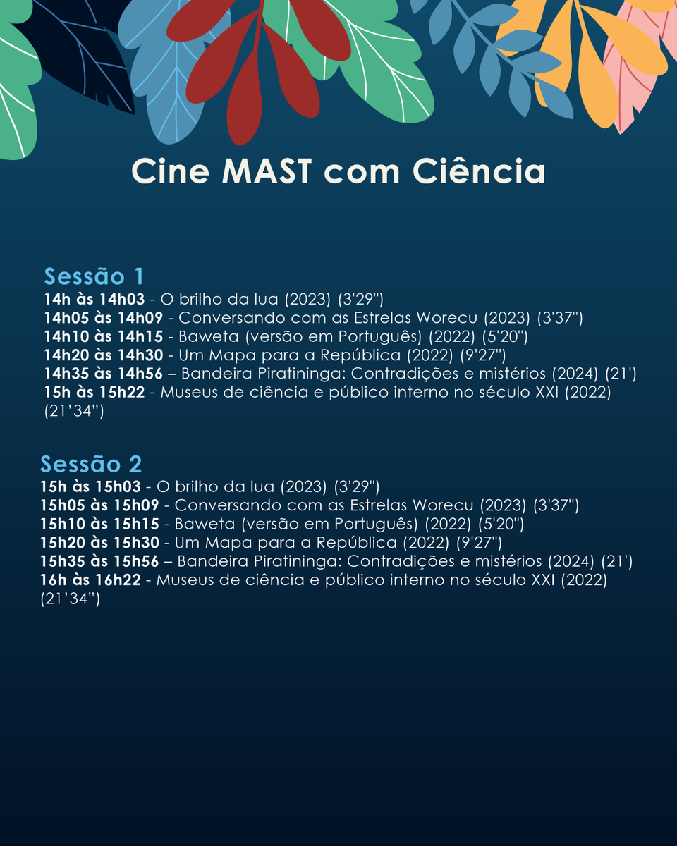 Atenção para a nova data!
Devido às previsões de chuva, tivemos que adiar parte da nossa programação. Mas já temos o dia do reencontro marcado! 🎉

30 de novembro, de 9h às 20h.

Venha se encantar com o universo da ciência!