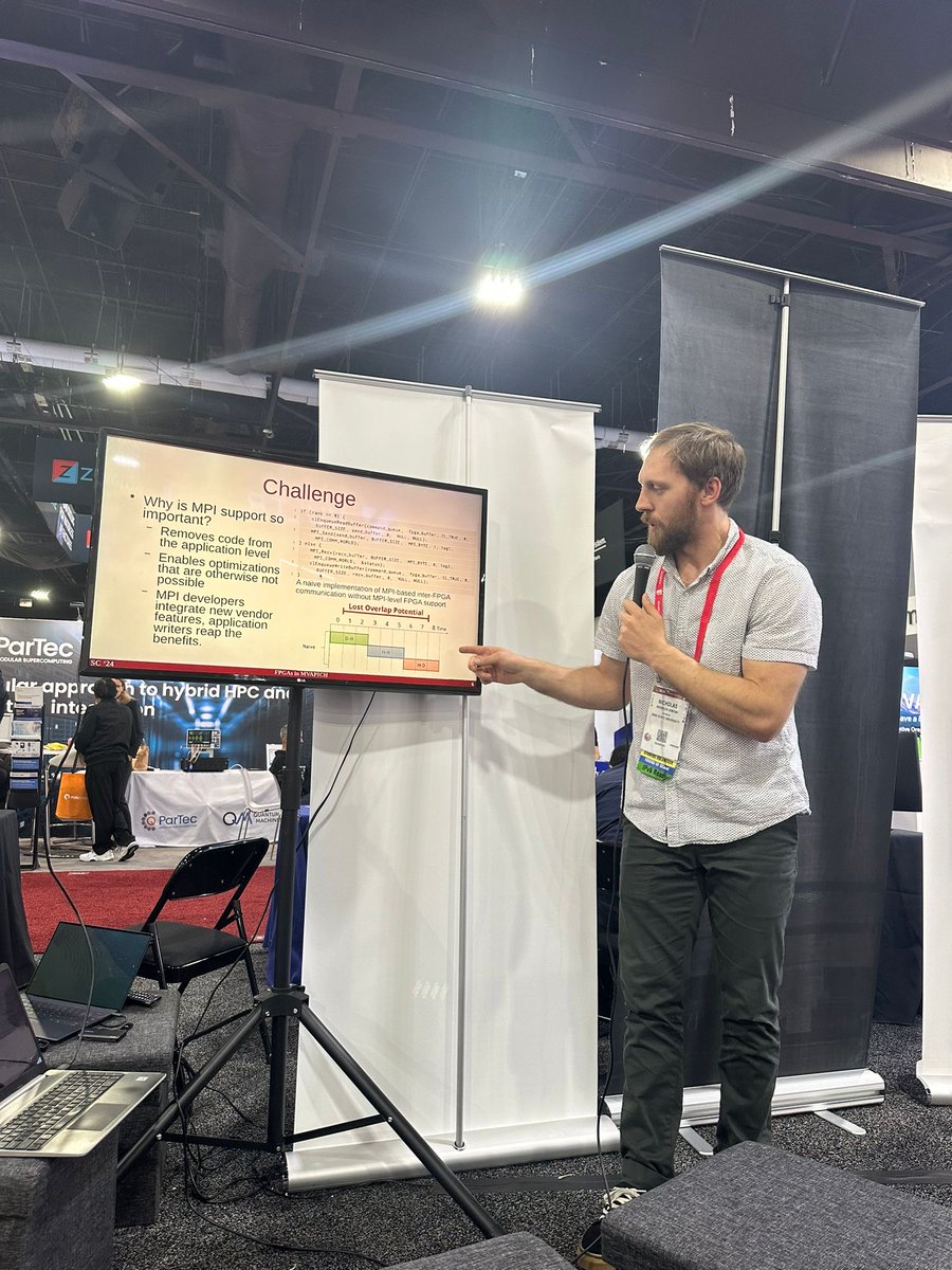 mvapich's tweet image. Today, we shout out Chen-Chun Chen of the @mvapich team for his novel designs for MVAPICH on Intel GPUs, Goutham Kuncham for his work on pre-trained models for efficient algorithm selection, and Nick Contini for his novel work on FPGAS+MPI!

#mpi #gpu #sc24 #ai #fpga #mvapich