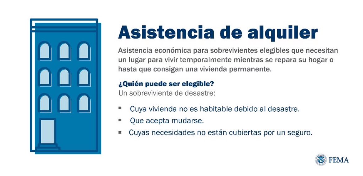 FEMARegion6's tweet image. #NM Los inquilinos y propietarios de viviendasque viven en el condado Chaves y cuya residencia principal es inhabitable o inaccesible debido a la tormenta severa, podrían ser elegibles para recibir asistencia de alquiler federal para vivienda provisional.

fema.gov/es/press-relea…