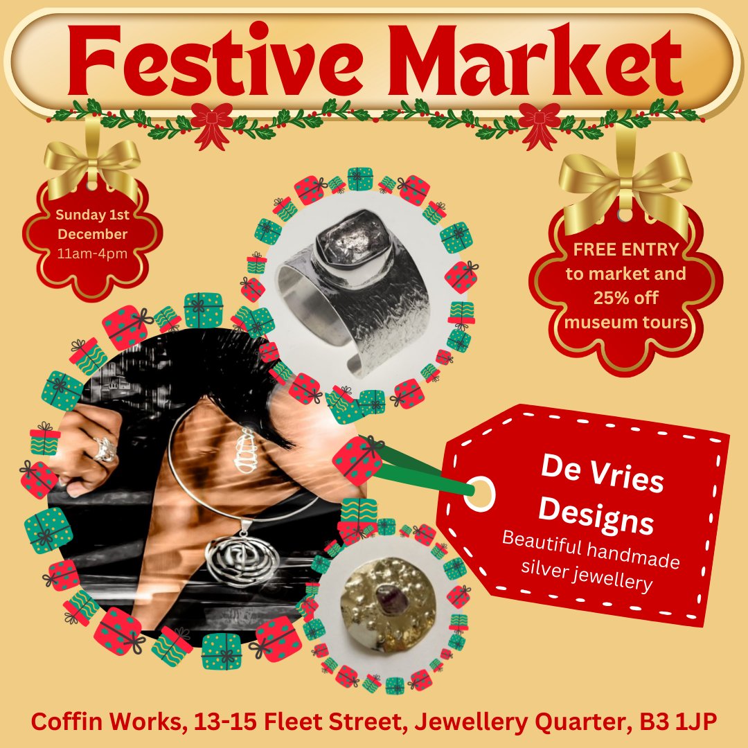 Coffin Works (@coffinworks) on Twitter photo A big welcome to <a href="/VickiMJewellery/">Vicki Marks Jewellery</a> who'll be joining us with her gorgeous silver jewellery for our Festive Market next week!
๐๏ธ Sunday 1st December
๐ 11am-4pm
๐ Coffin Works' Courtyard, B3 1JP
๐ฐ FREE ENTRY to market and 25% off museum tours A big welcome to <a href="/VickiMJewellery/">Vicki Marks Jewellery</a> who'll be joining us with her gorgeous silver jewellery for our Festive Market next week!
๐๏ธ Sunday 1st December
๐ 11am-4pm
๐ Coffin Works' Courtyard, B3 1JP
๐ฐ FREE ENTRY to market and 25% off museum tours