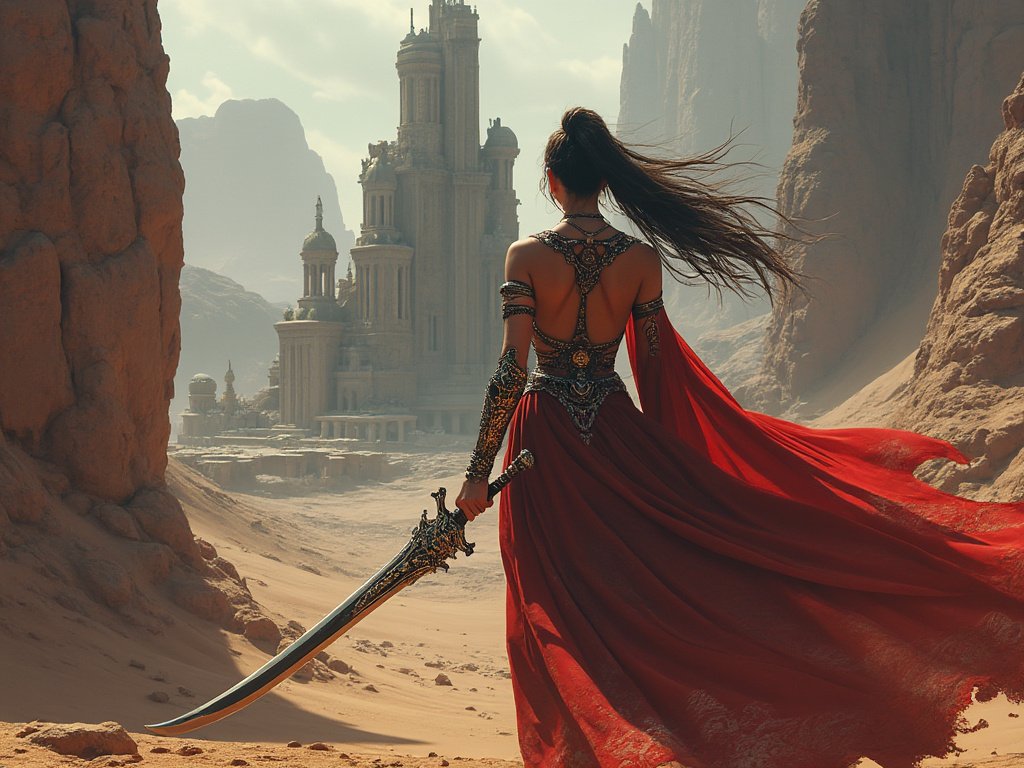 A Majestic girl moving towards X headquarters in Mars