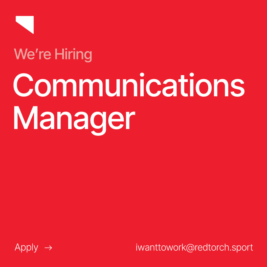 REDTORCHltd's tweet photo. We’re hiring! 🚨
Redtorch is looking for a Communications Manager to join our team of sport-obsessed data fanatics and creative communicators. 🏆
Passionate about making sport more relevant? This could be for you. 🙌
Learn more 👉https://t.co/0BLhSmf3Km
#Recruitment #Redtorch https://t.co/L5bOaMRd9H