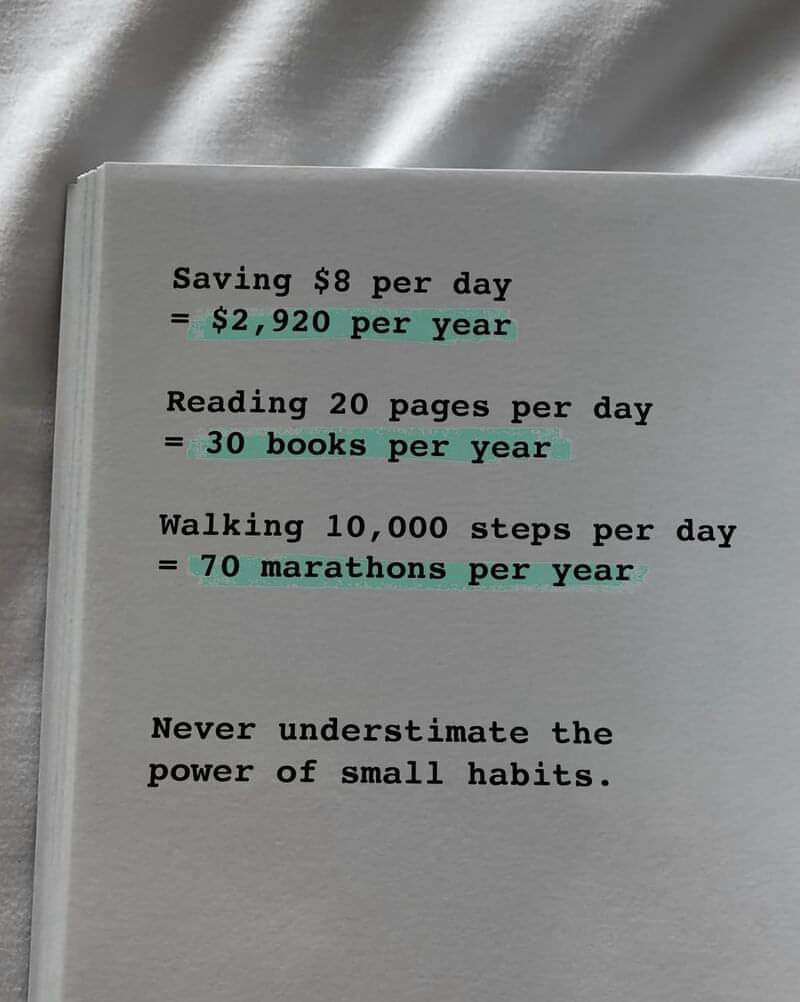 KatieP1120's tweet image. Small habits will take you far.  Baby steps are still steps on your journey of a thousand miles. 
#MindsetMatters 
#startsmall