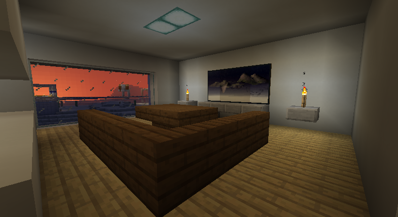 Newtonserver's tweet photo. 本日の企画では前回に引き続きマンション建設を行いました。
内装がおしゃれです。

参加人数：5人
#マイクラマルチ #ニュートンサーバー #マイクラjava https://t.co/CxTW0ZbQ7V