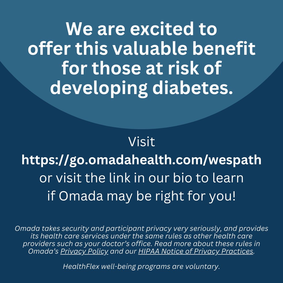 Whatever "healthy" means to you, Omada is here to support your journey with a plan just for you! HealthFlex participants, get all the tools &amp; guidance you need—at no cost. Click the link below to see if Omada is right for you! 🥗💪🏽 #Omada #health
ow.ly/ELVt50UatMT