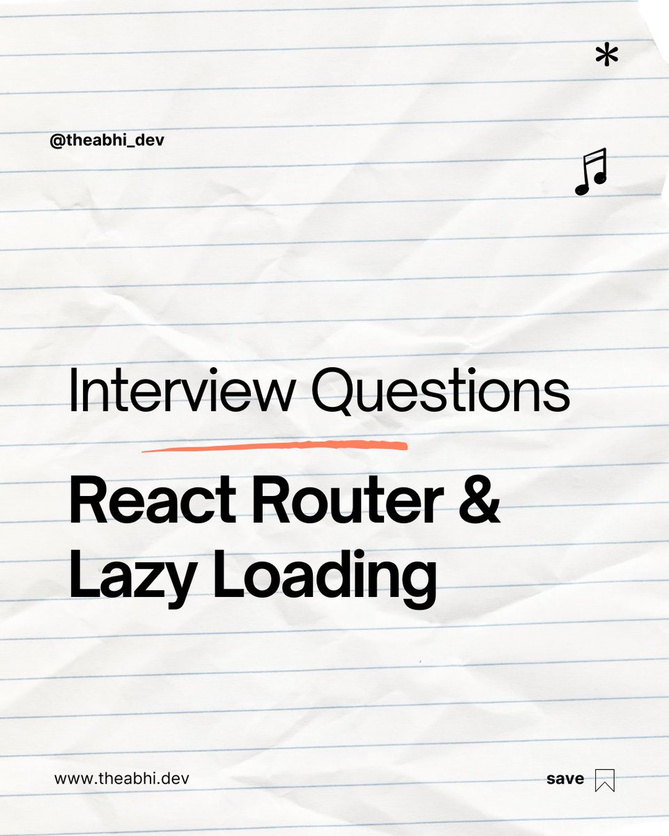 theabhi_dev's tweet image. React Router, SPA & Lazy Loading Interview Prep! 💡 Boost your confidence with these 15 essential questions. 🚀 #ReactInterview #CodingPrep #MERNChallenge 1/2
