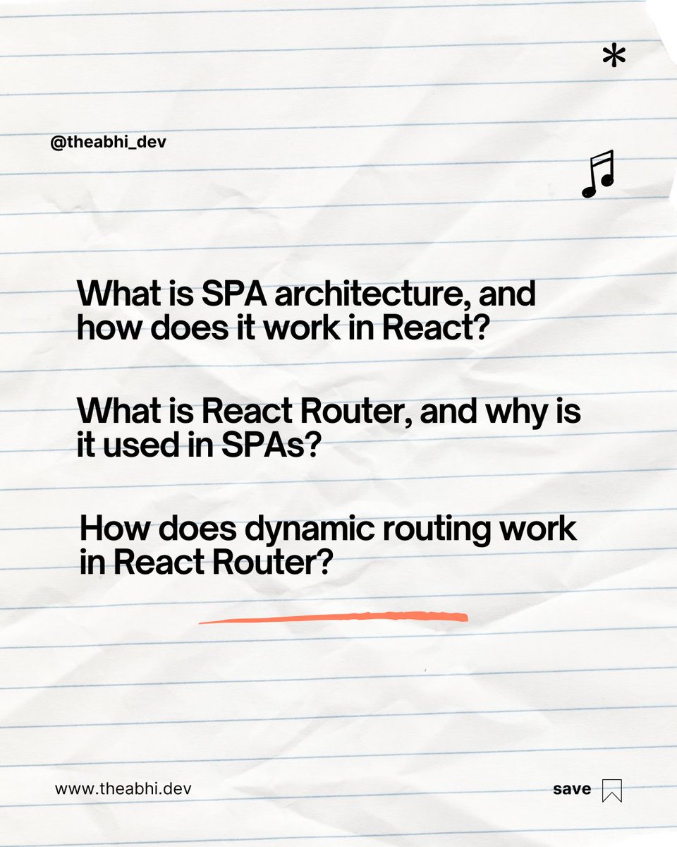 theabhi_dev's tweet image. React Router, SPA & Lazy Loading Interview Prep! 💡 Boost your confidence with these 15 essential questions. 🚀 #ReactInterview #CodingPrep #MERNChallenge 1/2