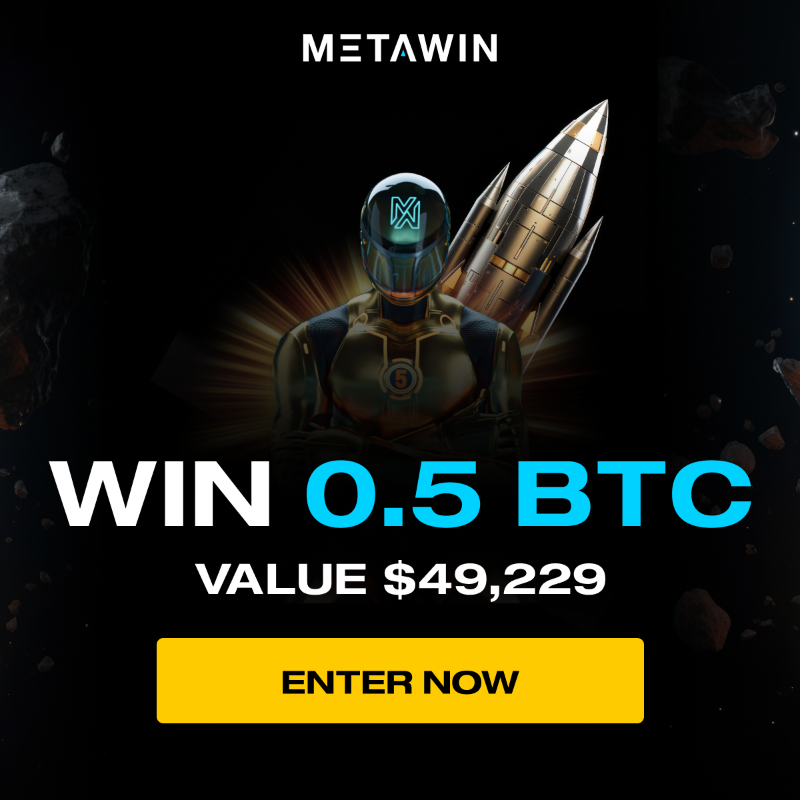 MetaWin's tweet photo. Not long now until 1 lucky Metawinnner is going to WIN 1/2 a BITCOIN! 👀💵

Have YOU got your ENTRIES? 👇