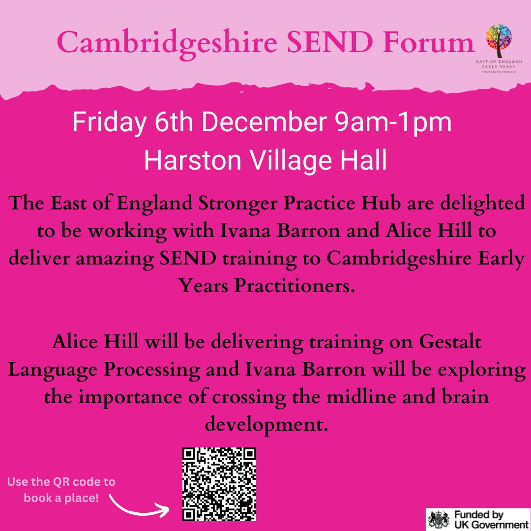 We had a great #SENDForum in Ipswich on Saturday 🎉
If you are a #SENDCo in #Cambridgeshire, we are holding a SEND Forum for you on Friday 6th December
✨Book your place now✨ tinyurl.com/ryya6hxz #EoEEYSPH #StrongerPracticeHubs