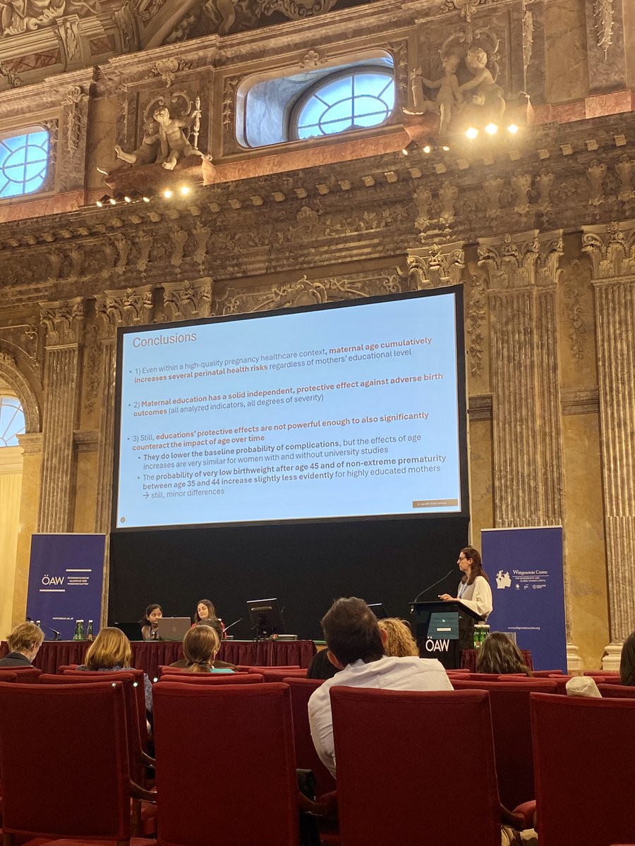 Wittgenstein Centre (@wicvienna) on Twitter photo <a href="/MartaSeiz/">Marta Seiz</a> gives insights in her research on the impact of late childbearing on perinatal health in Spain. She shows that higher education mitigates risks like preterm birth for women 35-44, but doesn't shield against stillbirth or extreme prematurity. #latefert <a href="/MartaSeiz/">Marta Seiz</a> gives insights in her research on the impact of late childbearing on perinatal health in Spain. She shows that higher education mitigates risks like preterm birth for women 35-44, but doesn't shield against stillbirth or extreme prematurity. #latefert