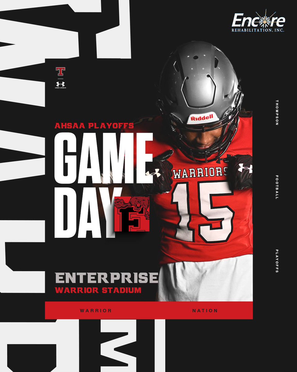 Wake up Warriors, it’s GAME DAY! The Warriors will take on Enterprise at home for Round 3 of the playoff’s! Can’t make it to the game? Catch all the action live on the NFHS Network &amp; cheer on the Warriors! 
📍 Warrior Stadium
⏰ 7:00
📺 NFHS Network 
🎟️ gofan.co/event/2278517