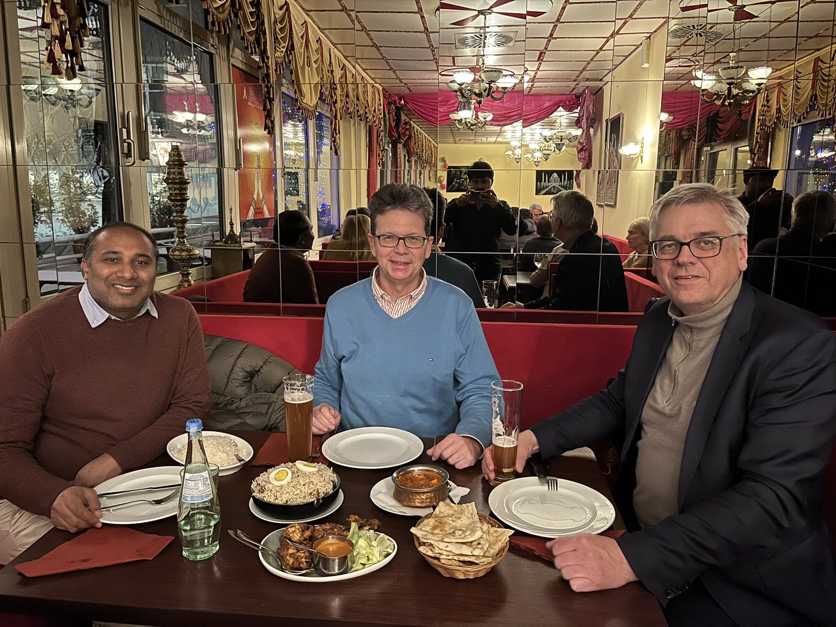 Peter Müller-Buschbaum Group (@muller_group) on Twitter photo Great Indian #dinner with Jochen Feldmann and Lakshminarayana Polavarapu (<a href="/Polavarapu_Lab/">Lakshminarayana Polavarapu</a>) having discussions from plasmonic nanoparticles to solar cells and big money funding - what a fantastic evening Great Indian #dinner with Jochen Feldmann and Lakshminarayana Polavarapu (<a href="/Polavarapu_Lab/">Lakshminarayana Polavarapu</a>) having discussions from plasmonic nanoparticles to solar cells and big money funding - what a fantastic evening