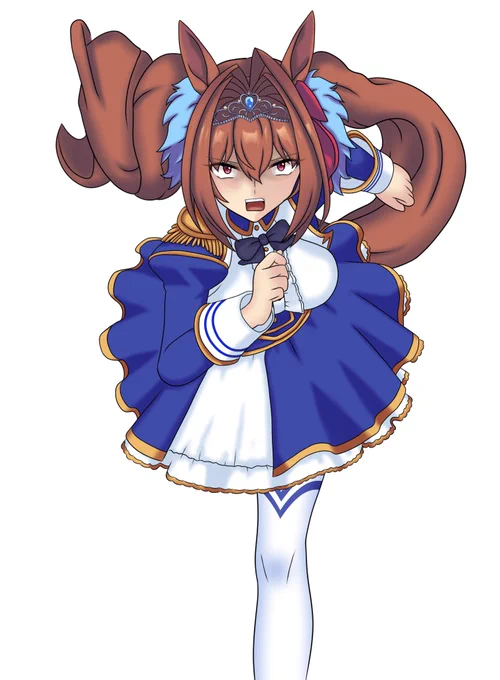 鬼気迫る表情で走る勝負服のダイワスカーレット#いいツインテールの日 