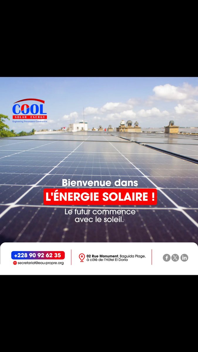 Pourquoi attendre demain pour passer à l’énergie solaire ? Chez Cool Solar Energy, nous sommes là pour vous fournir des solutions durables, écologiques et économiques. Optez pour une énergie propre dès aujourd'hui ! 🌞
#EnergieSolaire #CoolSolarEnergy #TransitionEnergétique