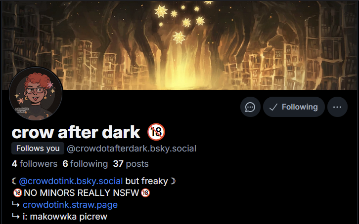 crowdotink's tweet photo. 🦋 reminder im mostly on the good place these days
i also have a 🔞freaky acct now bc i felt bad for subjecting unsuspecting migrating main oomfs to Jumpscares https://t.co/gX767R7Kbh