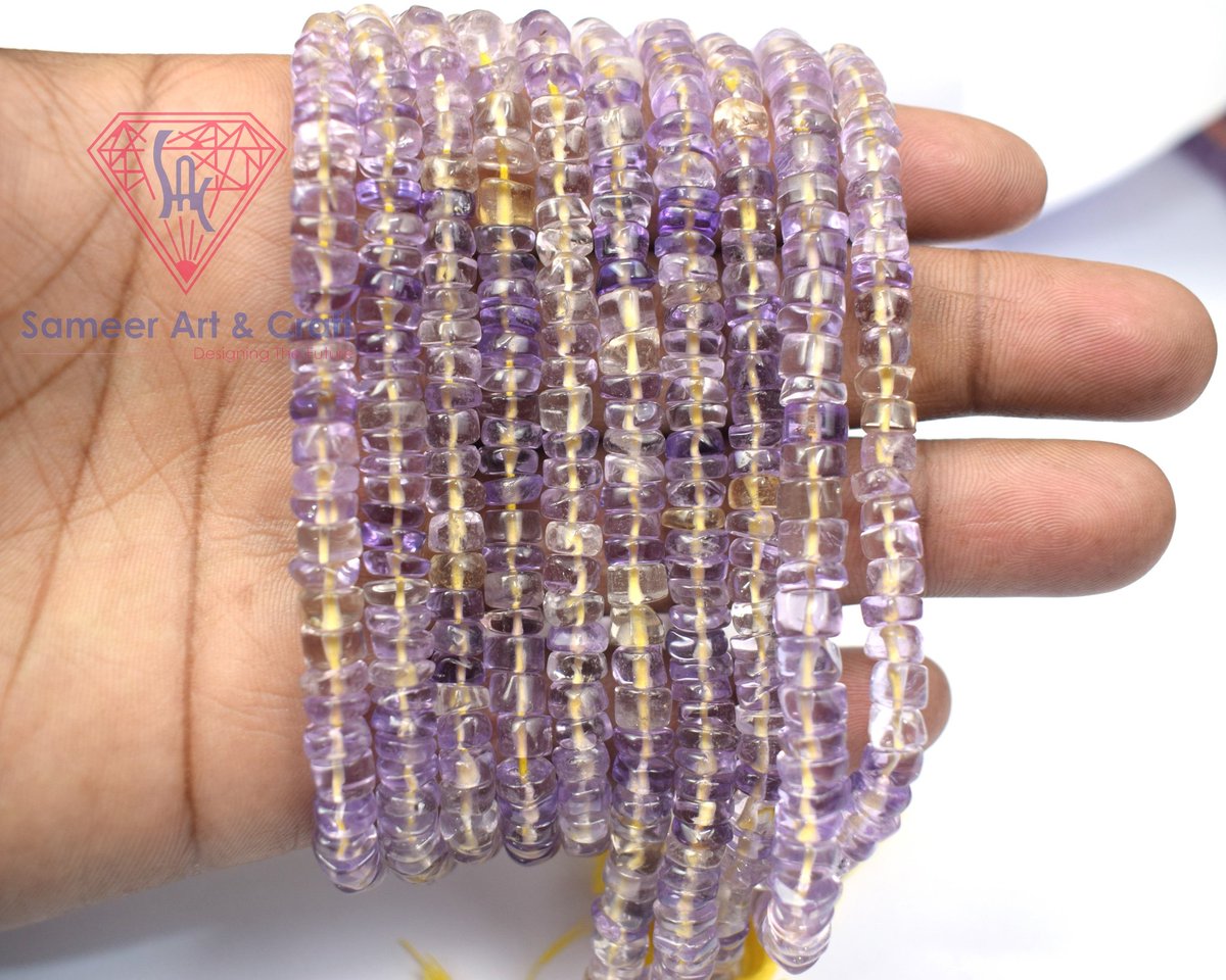 SameerArtCraft's tweet photo. Natural Ametrine Gemstone Handmade Heishi Shape Beaded Strand 
#beadedjewelry #strands #handmadestrands #gemstone #heishibeads #ametrine #fashion #womanaccessories #womnfashion #TrendingNow #newarrival #smoothbeads https://t.co/QHLEv6Q2Rh