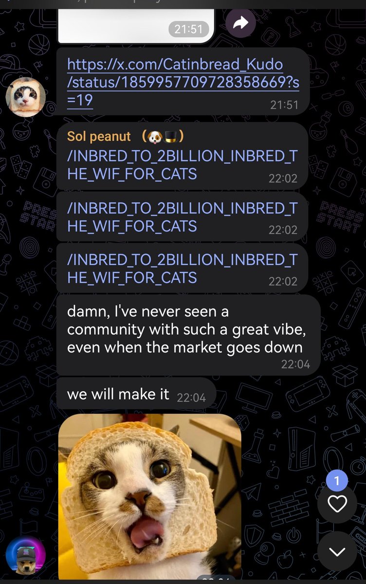 DegenSual's tweet photo. 🍞Strongest cat community
🍞Good vibes 24/7
🍞223m TikTok posts
🍞13 years old
🍞IP is top
🍞Real cult meme for cats
🍞Under 1m
🍞8 months building since CTO
Cat is $INBRED , this is a movement. https://t.co/C4lKnyeqjm