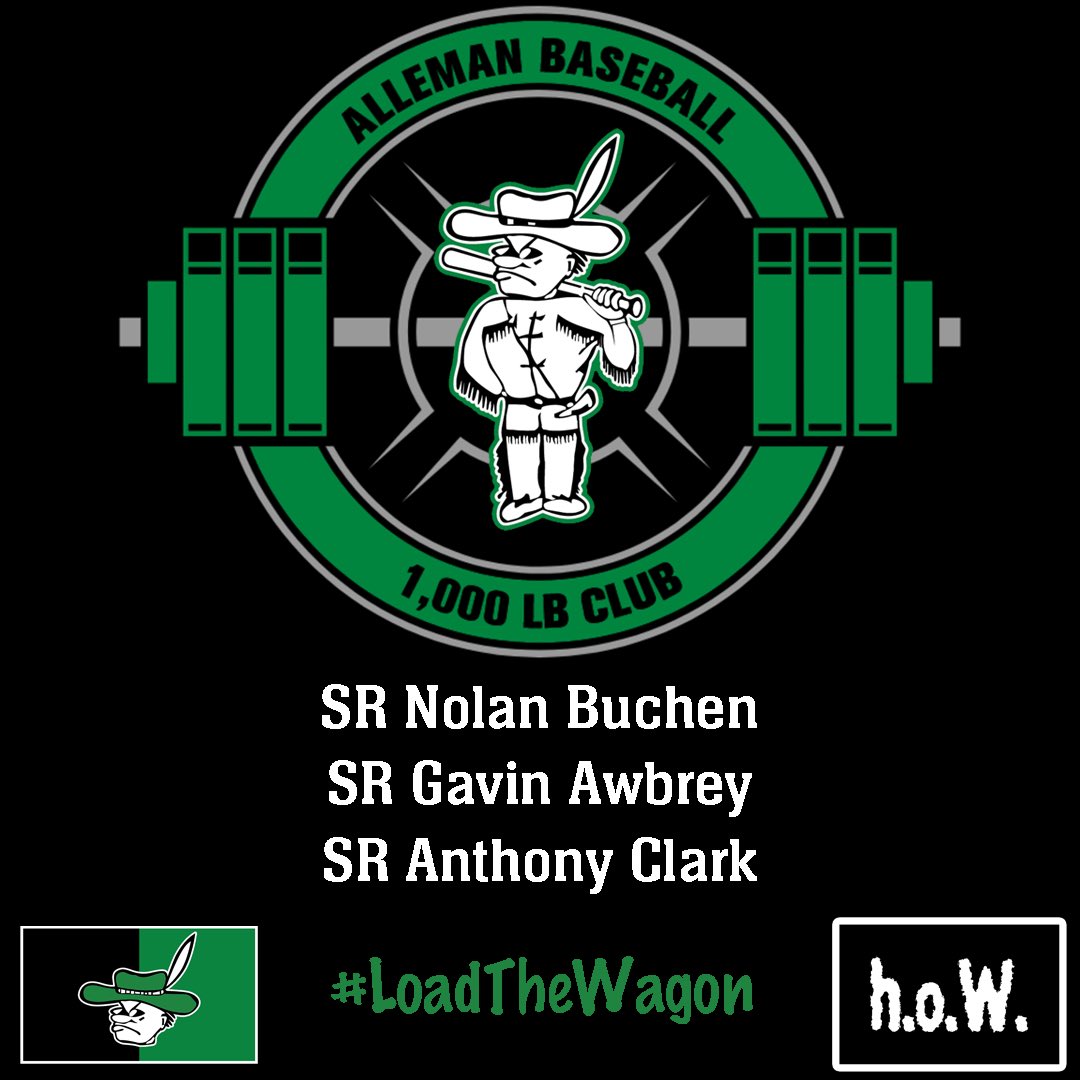 Huge shoutout to our 3 members of the 1,000 lb Club — combined from Squat, Bench Press, and Deadlift!

SR Nolan Buchen: 1,155 lbs
SR Gavin Awbrey: 1,010 lbs
SR Anthony Clark: 1,000 lbs

Tremendous amount of growth by all of our off-season athletes!

#Team75 #LoadTheWagon ⚾️