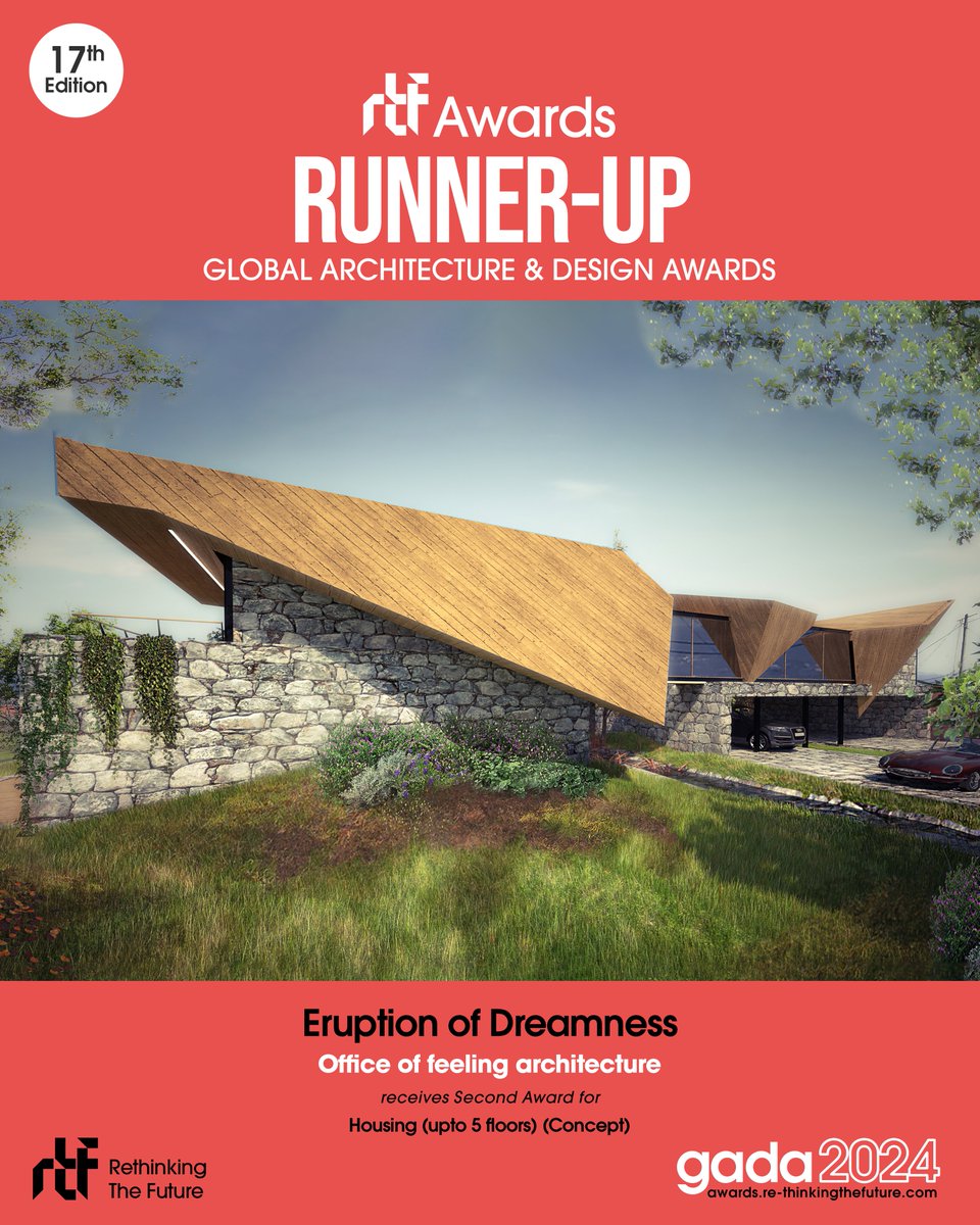 We have excellent news: our ERUPTION OF DREAMNESS project has won second prize at the prestigious GADA AWARDS! It's a pride to be honored together with great names in Architecture such as #zahahadid #normanfoster #aedas among others! Thank you very much #RETHINKINGTHEFUTURE