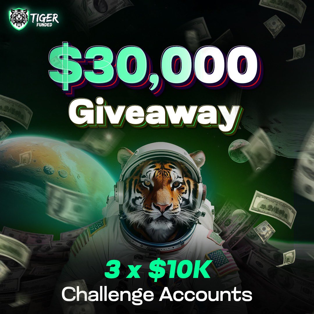🎁$30,000 Giveaway in Challenge Account Alert!🎁

3 x $10,000 Challenge Accounts

The top 3 participants with the highest points

To Participate Enter here 👉: gleam.io/UaujQ/tigerfun…

1. Follow @Tigerfunded @AB_FX_KILLER 
2. Like, ReTweet &amp; Tag 3 Friends
3. Enter