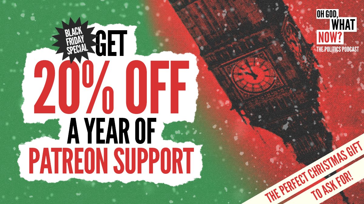 🎄This Christmas, wouldn’t it be nice if your family got you a year of OGWN Patreon support instead of a remaindered Boris Johnson book? 
🎄Now they can, with 20% off for Black Friday. Find out more… patreon.com/posts/black-fr…