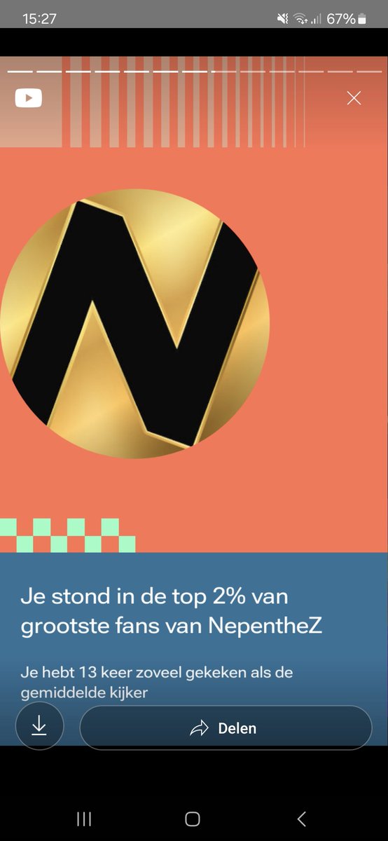 Gerjan1994's tweet photo. @NepentheZ just checked my youtube recap, I'm top 2% biggest fan! https://t.co/rlVDkVYGN2