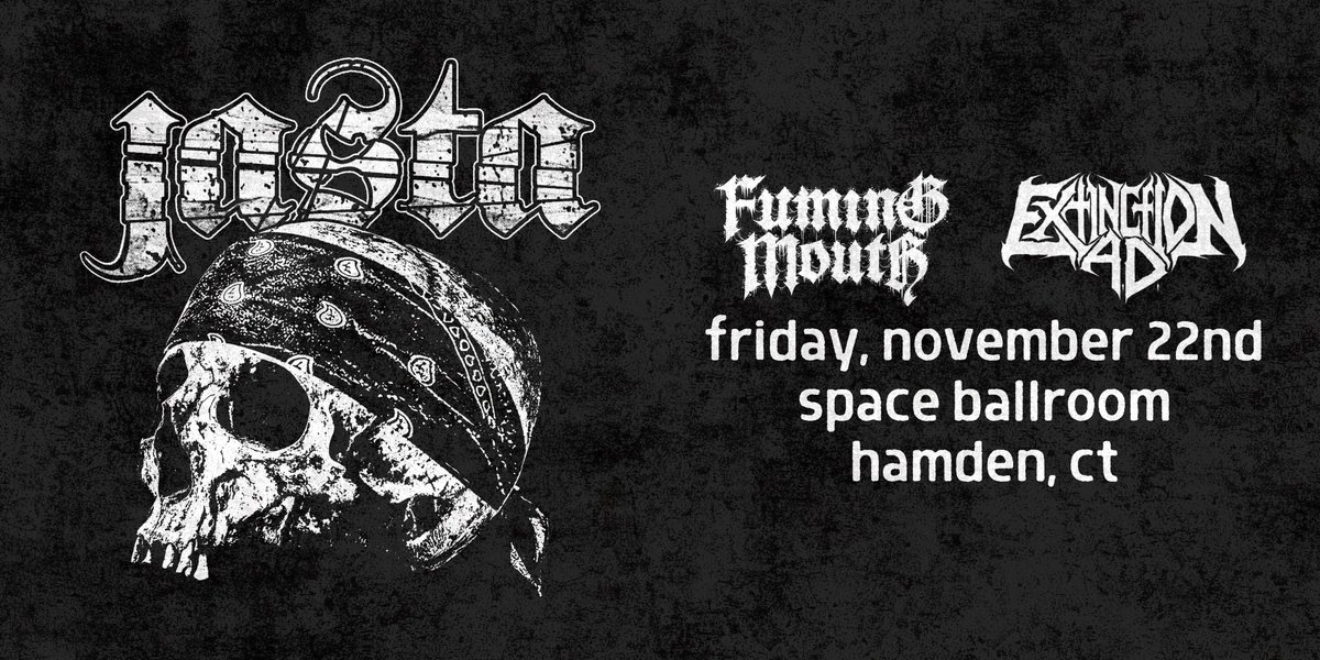 Space Ballroom (@spaceballroom) on Twitter photo TONIGHT (11/22)! Jasta (<a href="/simswapperamij/">Jamey Jasta</a>) is here with Fuming Mouth and Extinction A.D.!
🎟 available at the door or online: found.ee/JastaSB24
ℹ️ for the show: found.ee/JastaKBYG24 TONIGHT (11/22)! Jasta (<a href="/simswapperamij/">Jamey Jasta</a>) is here with Fuming Mouth and Extinction A.D.!
🎟 available at the door or online: found.ee/JastaSB24
ℹ️ for the show: found.ee/JastaKBYG24