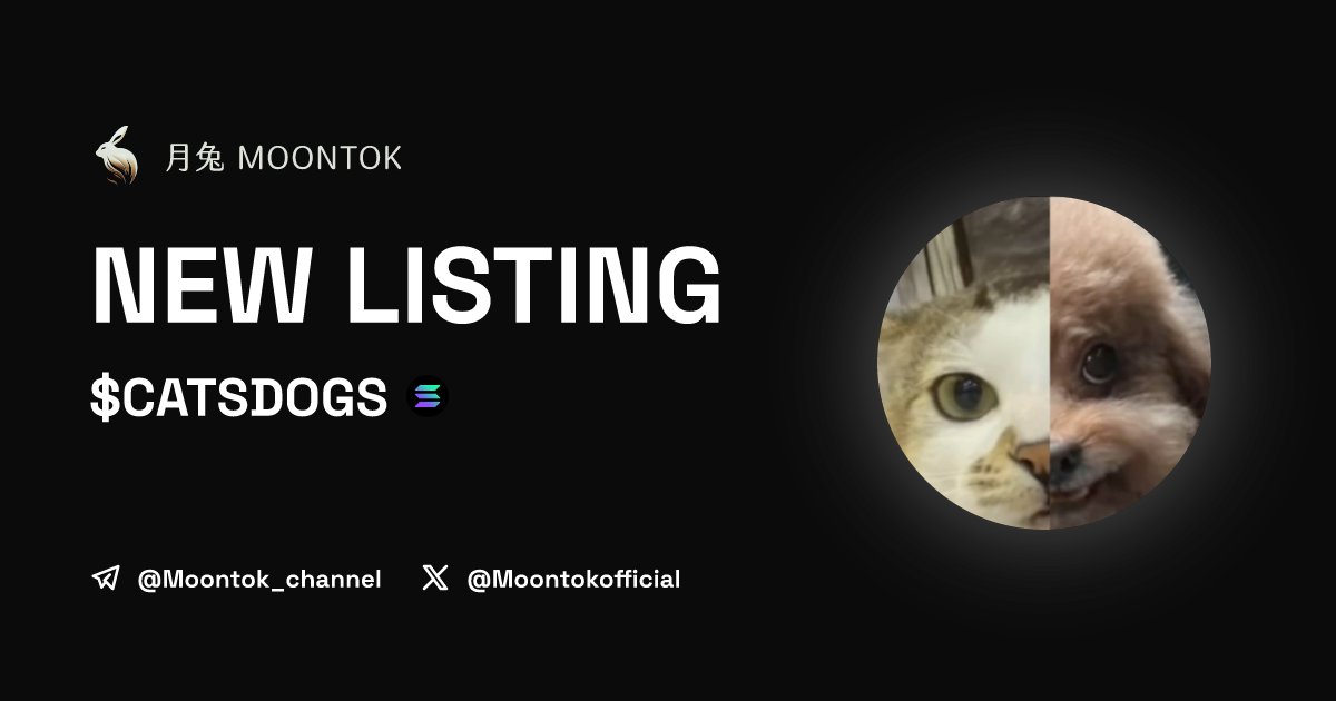 MoontokListing's tweet photo. ⚡ 月兔雷霆 - Moontok Xpress

猫狗 ( $CATSDOGS )
https://t.co/NjncC6fvwx

GR4keS5h7tYfcWxNK9A9ia9rg17BNPcdTsroP3qQpump

LIQ: $85,480 | MC: $393,856

#altcoin #memecoins @catsvsdogs_asia @moontokofficial https://t.co/NMyp97KDc3