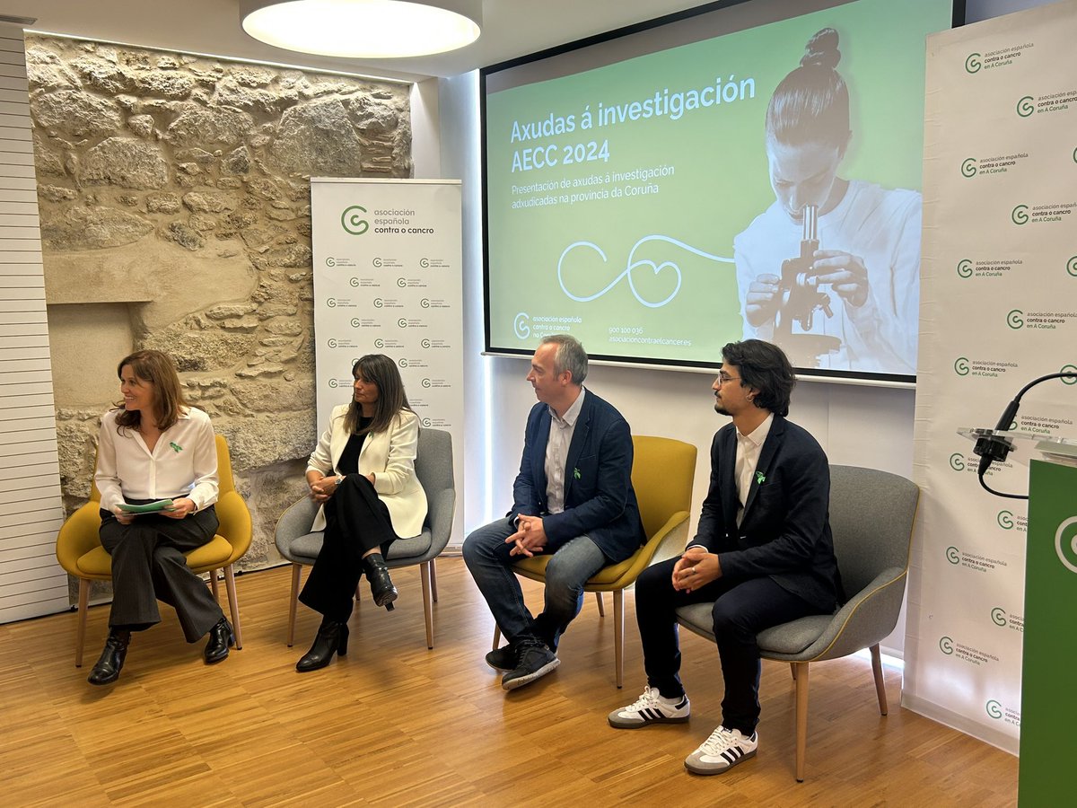 🧠 Primeira mesa: Apoio ao talento.
🎓 Moderada por <a href="/afigueroaINIBIC/">Angélica_Figueroa_Lab</a>, con intervencións de:
<a href="/MartaVarelaRey1/">Marta Varela-Rey</a> @genecolab
<a href="/adiazlagares/">Angel Diaz-Lagares</a> 
<a href="/Alex_Fiestras/">Alex Failde-Fiestras</a> <a href="/ColladoLab/">ColladoLab</a>
💡Impulsamos o talento dos novos grupos, ne galicia e o novo talento para o futuro da investigación.
#ContraelCancer