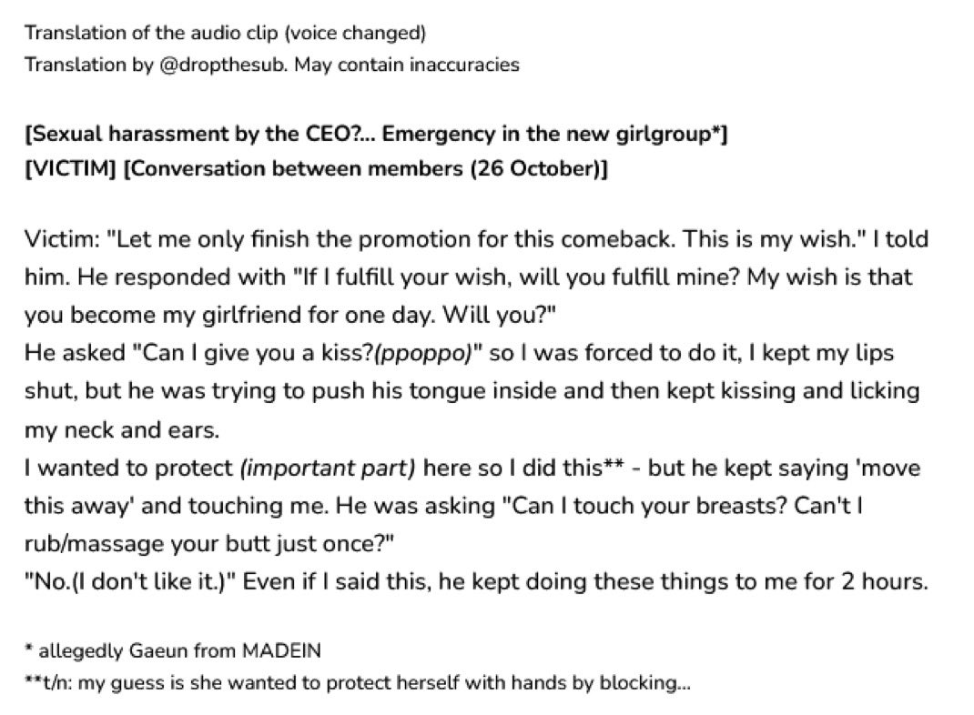 onewithkep1's tweet image. ⚠️ TW // SA ⚠️

Kep1ians! This is not Kep1er related, but Gaeun, who is a member of MADEIN, has exposed 143 Entertainment's CEO for sexual abuse, and this will never be acceptable! Please help spread the tags!!

#PROTECT_GAEUN
#PROTECT_MADEIN
#BOYCOTT143ent
#WeStandWithMadein