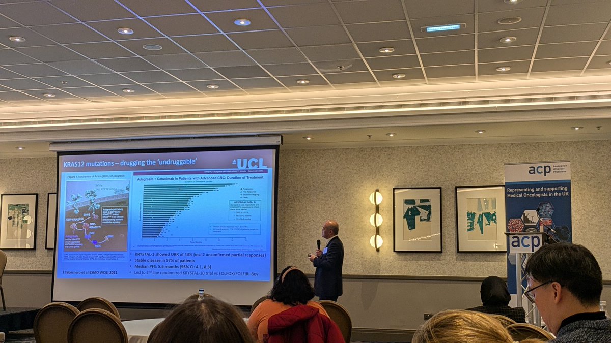 ellarose146's tweet photo. Dr Kai Keen Shiu discussing drugging the undruggable KRAS mutant metastatic CRC #acp24 https://t.co/JFToLejNwh