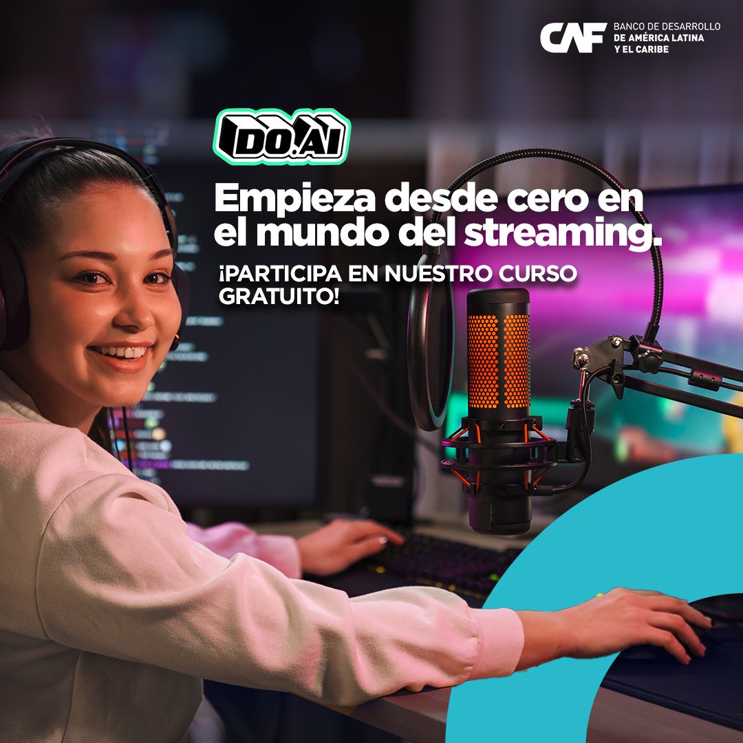 AgendaCAF's tweet photo. ¿Te apasiona el streaming y la creación de contenido? De Cero a Streamer es tu oportunidad para aprender desde cero cómo dominar las principales plataformas digitales, desarrollar tu contenido propio y destacar en la economía naranja. 🌐✨

🗓️ Inicio: 27 de noviembre de 2024
⏳ Duración: 5 semanas (20 horas)
💻 Modalidad: Virtual con tutor (MOOC)
¡Totalmente gratis!

¿Qué aprenderás?
✔️ Herramientas técnicas y creativas para transmitir en plataformas como Twitch y YouTube
✔️ Estrategias de marketing y monetización
✔️ Técnicas para comunicarte como un profesional frente a la cámara.

 Inscríbete antes del 1 de diciembre en: https://t.co/o9NcouWzAl