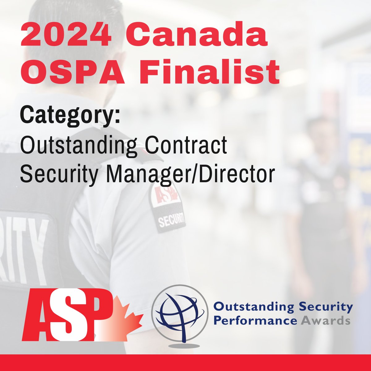 _ASPSecurity's tweet image. We are proud to announce that @aspincorporated has been named as a finalist for the Canada Outstanding Security Performance Awards in the category of Outstanding Contract Security Manager/Director. 

We wish Sarah Miller all the best with her nomination.