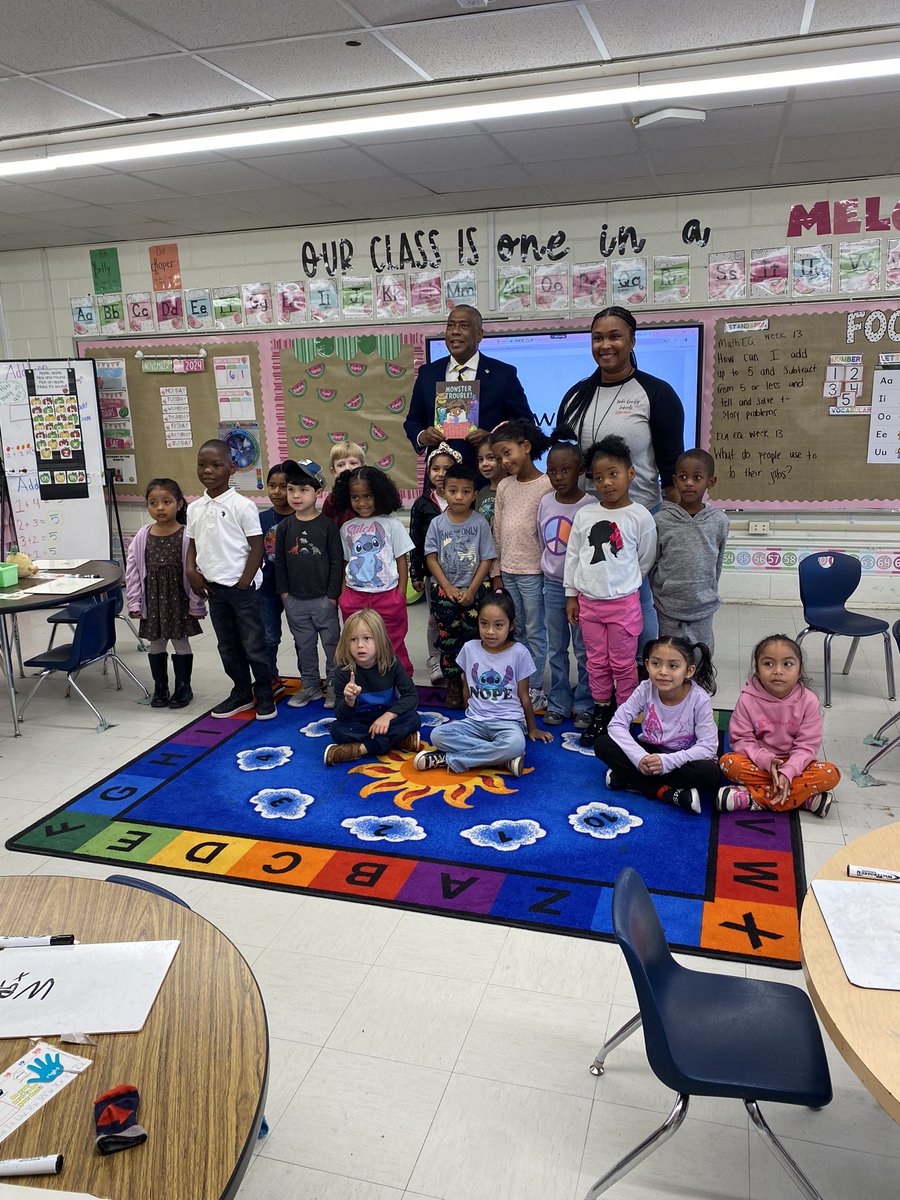 Dr. Spells made a visit to Scurlock to read a book to Ms. Williams Kindergarten class. The students really enjoyed the experience. Thank you again Dr. Spells. #everyjourneyhasagreatstory <a href="/HokeCoSchools/">Hoke County Schools</a>