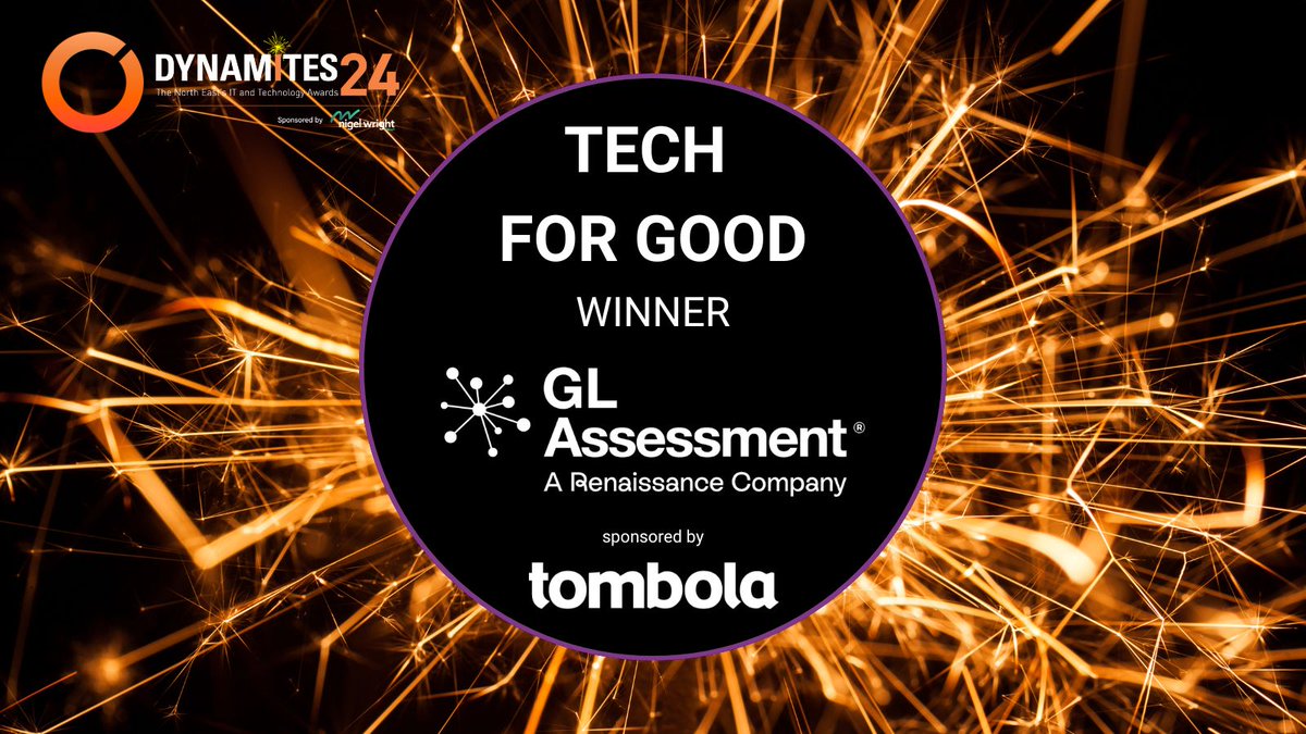 GL_Assessment's tweet photo. We were delighted to receive the Tech for Good Award from @dynamonortheast at last night's Dynamites Awards, recognising the impact #WellCommDigital has had on the lives of young people with speech, learning and communication needs. #Dynamites24 #TechForGood https://t.co/6xAVbg5KRT