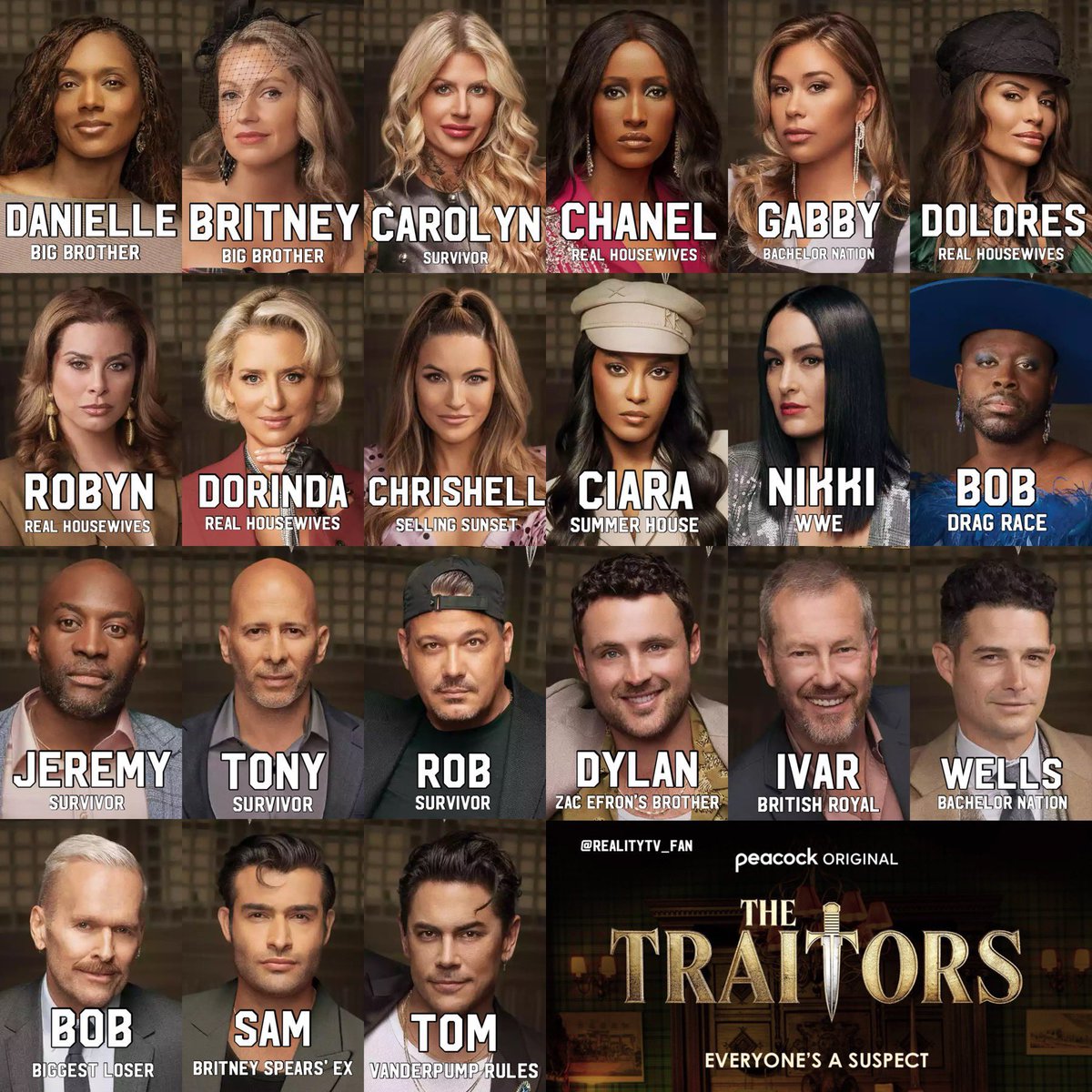 thebravobabe_'s tweet image. Here is your cast! Dynamic, shady, entertaining. #TheTraitorsUS