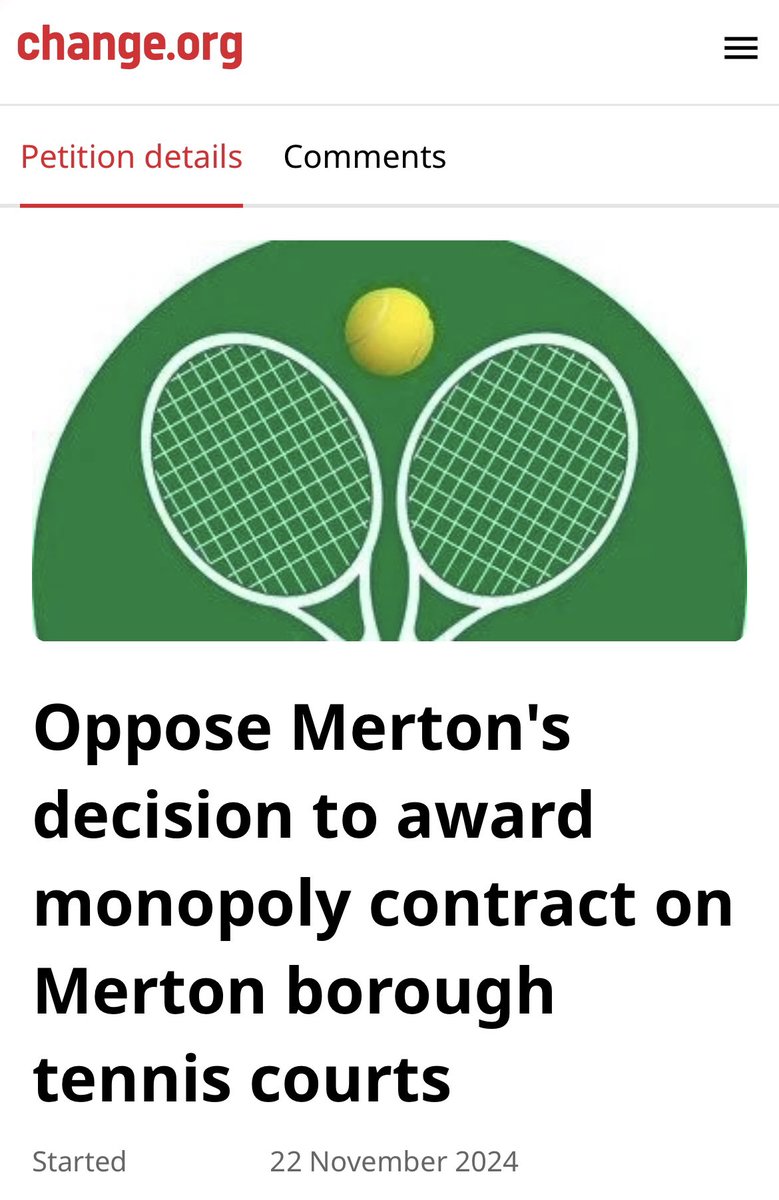 See this petition to oppose Merton’s decision to award monopoly contract on Merton borough tennis courts:
change.org/p/oppose-merto…