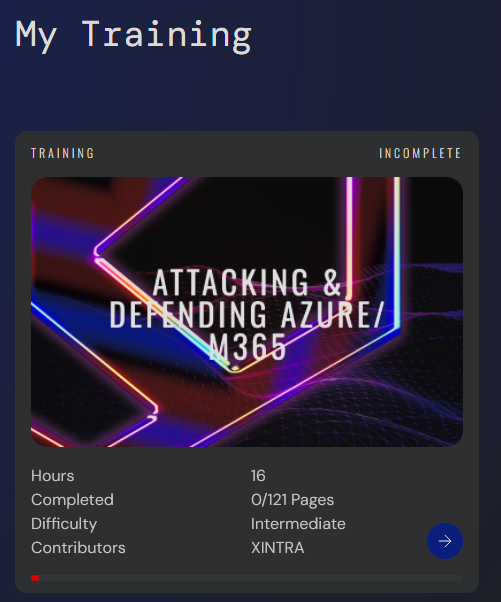 TKYNSEC's tweet image. Things don't really happen unless you tweet about it, so I'm excited to start learning from XINTRA's Attacking and Defending Azure & M365 course!