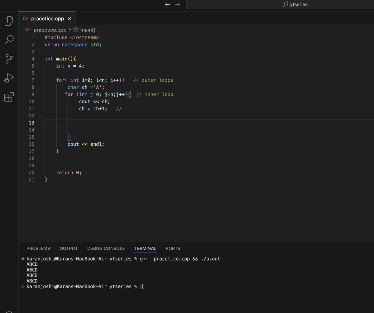 nested loops question practice