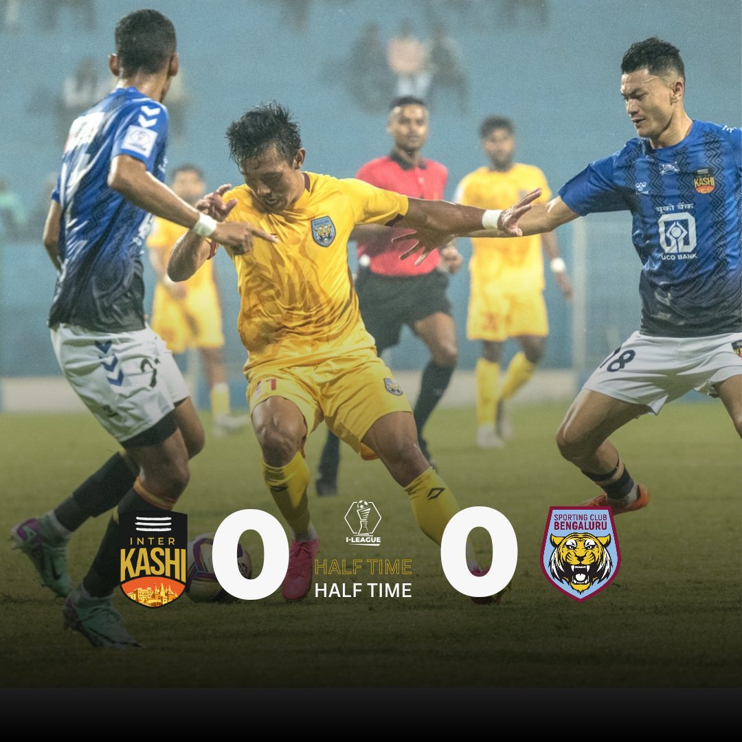 SCBengaluru's tweet photo. Halfway through, and the battle rages on! 

#Sportingclubbengaluru #SCB #GoldenTigers #Ileague #indianfootball https://t.co/XwbuhgLa4l