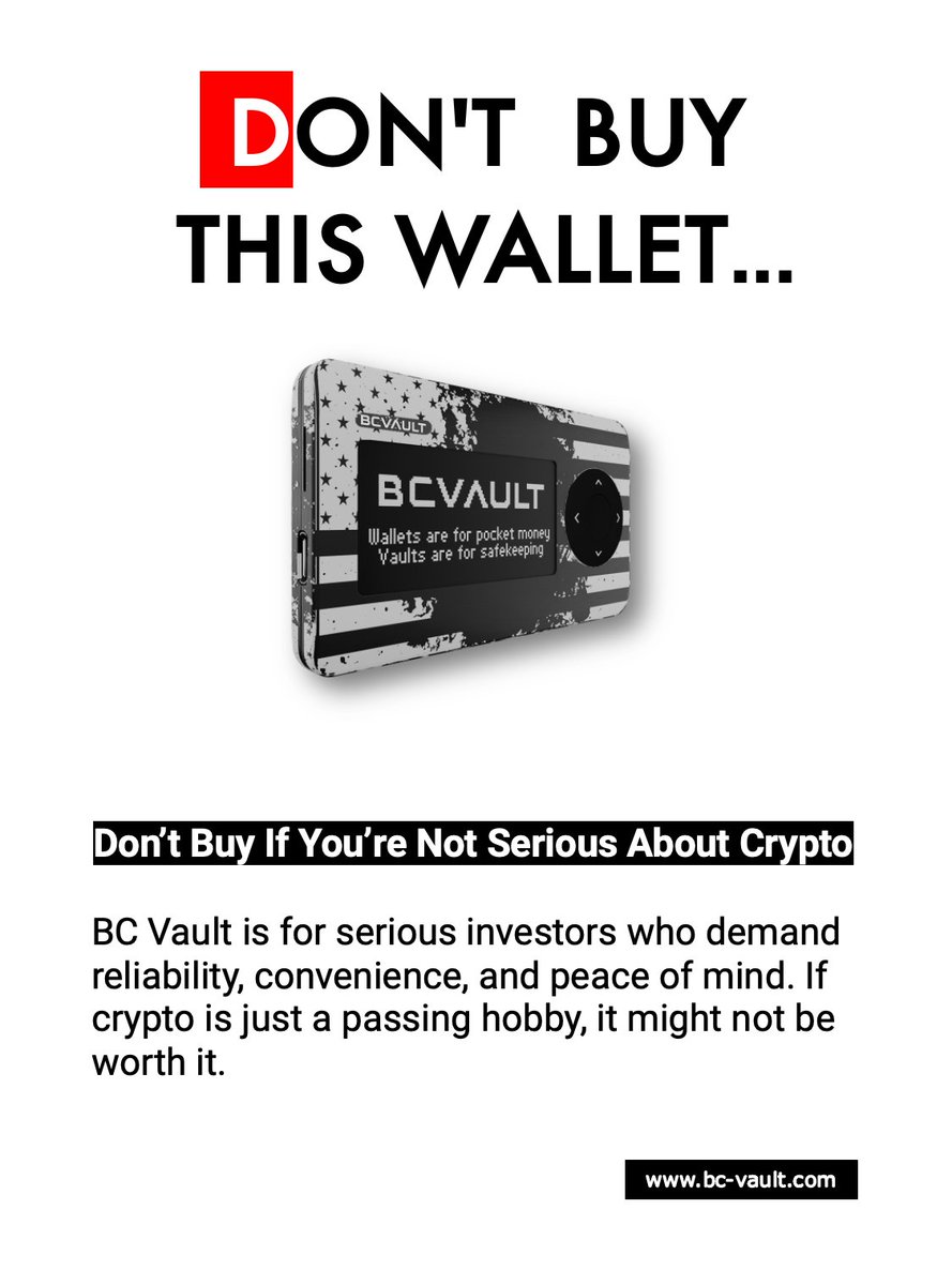 BCVaultOfficial's tweet photo. This #wallet is not for YOU if - 😎
https://t.co/o4EfJkMAIh
#blockchainsecurity #blockchain #blockchaintechnology #security #ethereum #web #cybersecurity #smartcontracts #bitcoin #blockchainsolutions #securityaudits #crypto #blockchaincommunity #ledger #smartcontract #blockchaindevelopers #defi #cryptocurrency #cyberattack #dataprotection #TrezorWallet #hacking #infosec #blockchaintech #privacy #cyberawareness #ai #cybercrime #malware #dapp
