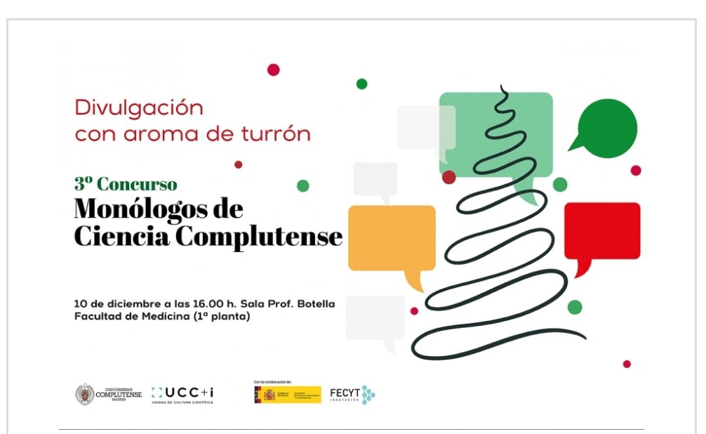 ¡Complutensers!
¿Harto/a de que tu cuñado no te deje hablar en las comidas navideñas? ¿Quieres que tu familia entienda a qué le dedicas tus sueños y desvelos? Divulgación con aroma de turrón es el escenario perfecto para ensayar el discurso de tu vida.
👇🏻
ucm.es/otri/concurso-…