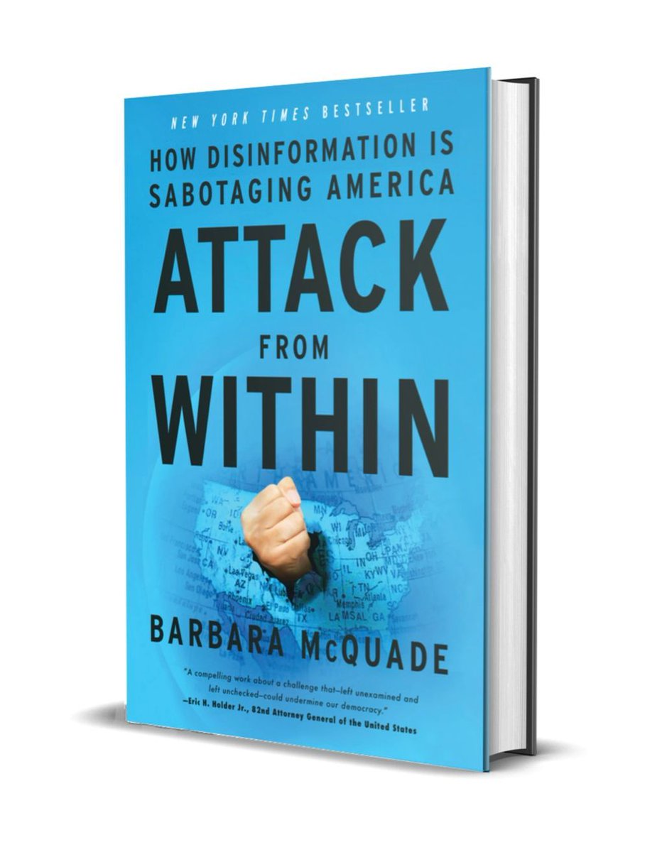 BarbMcQuade's tweet photo. If you’re looking for a gift or some holiday reading, please consider my book, “Attack from Within: How Disinformation is Sabotaging America.“ You can order a personalized, signed copy from Ann Arbor’s Literati Book Store by completing the “order comments” section here. https://t.co/SsWgO5J3ce