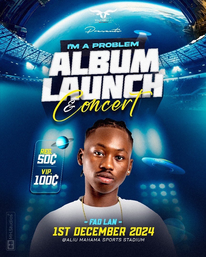 Zabgbinli's tweet photo. @FADLANYOUNGBULL 
COME 1st December, 2024 @ Aliu Mahama Sports Stadium
#IAMAPROBLEMALBUM https://t.co/MK3xQW26pt